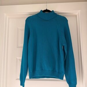 Vintage Lands' End Teal Cowl Neck Sweater